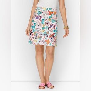 New Talbots Skirt Tropical Lush Floral Canvas A Line Resort Vacation Summer 2